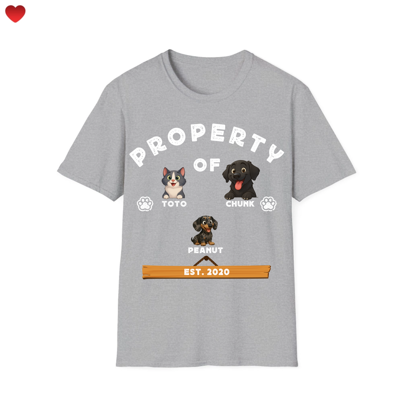 Property Of T-Shirt - Personalized T-Shirt - Up to 5 Pets