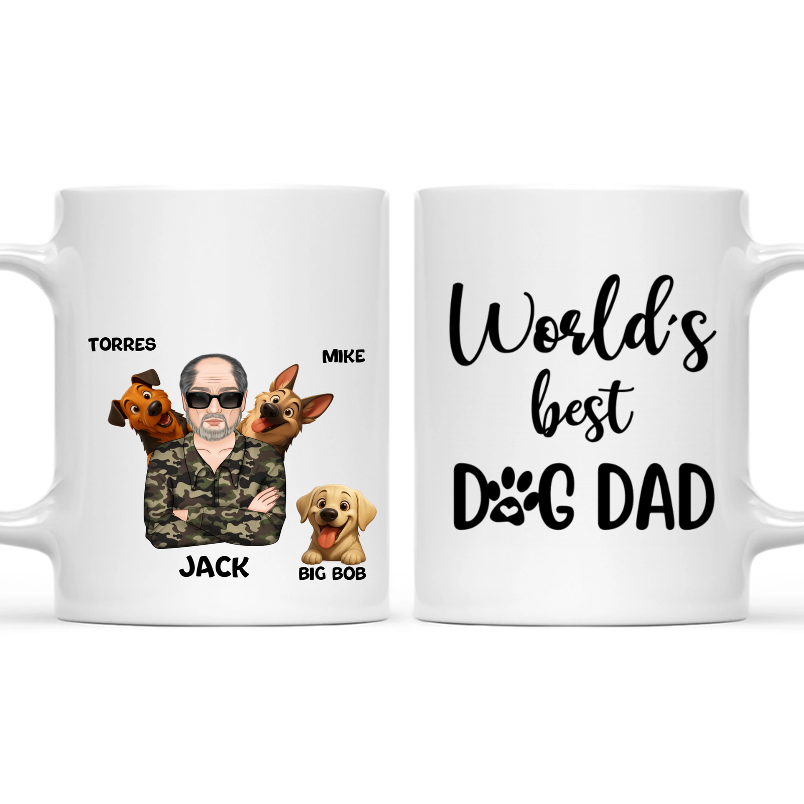 Dog Dad Mug - Personalized Dog Dad Mug with Up To 6 Dogs