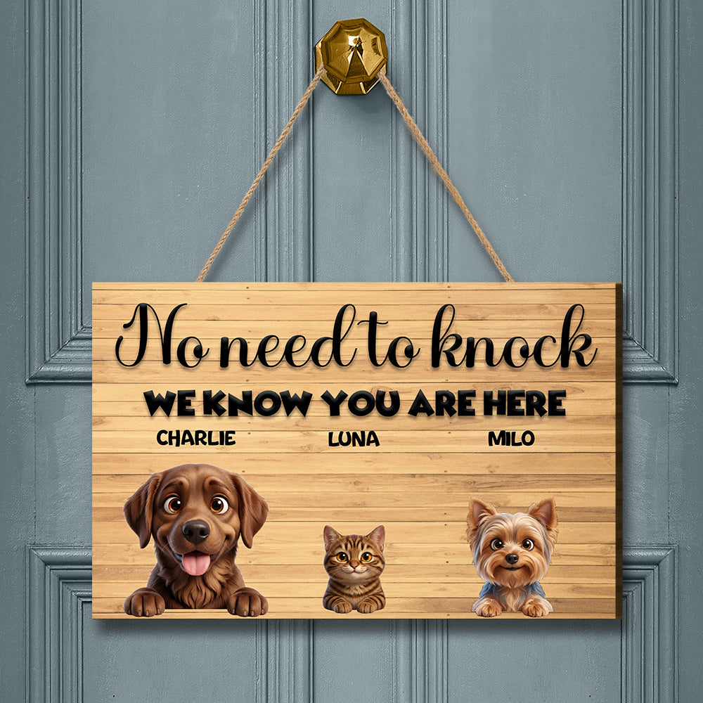 Personalized We Know You're Here Wood Sign