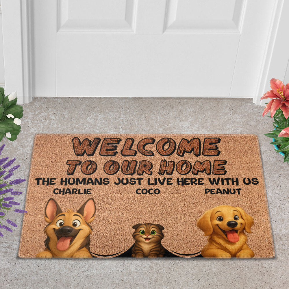 Personalized Dogs Doormat - Up to 6 Pets - Decorative Mat - Custom Doormat V2