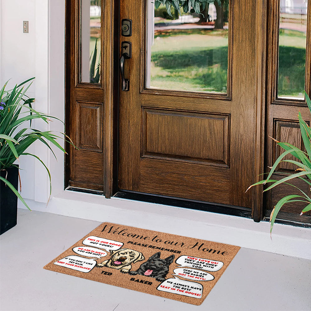 Personalized Pets Doormat - Up to 6 Pets - Decorative Mat - Funny Custom Doormat