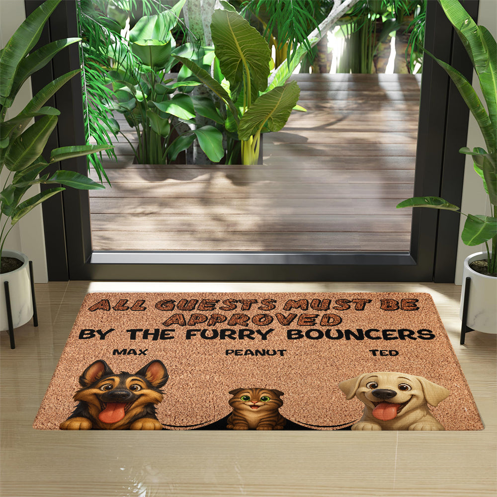Personalized Pets Doormat - Up to 6 Pets - Decorative Mat - Upload Photo - All guests must be approved by V2