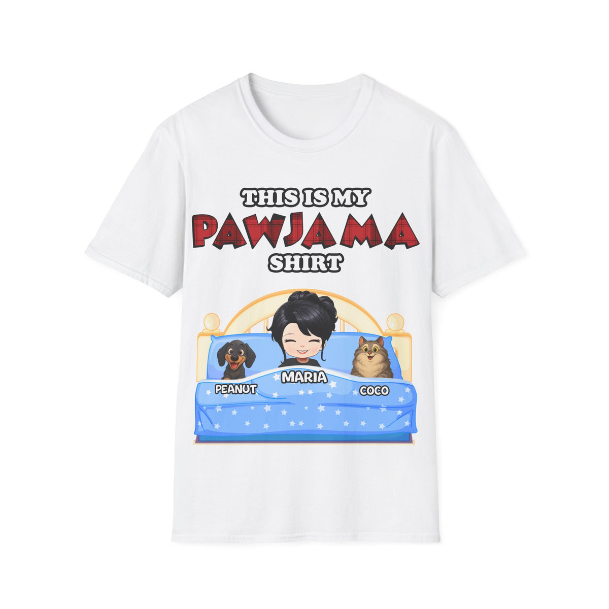 Pawjama T-Shirt - Personalized Sleep T-Shirt - Up to 6 Pets