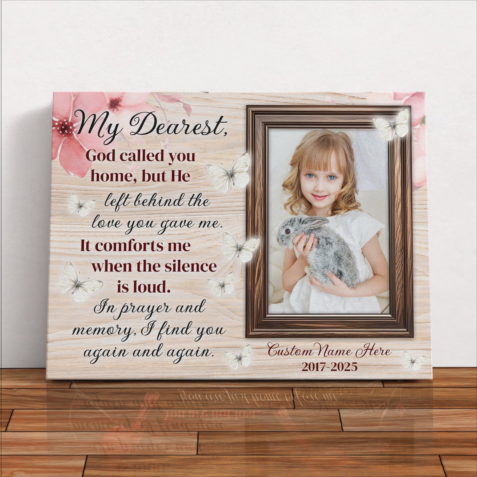 Personalized Memorial Canvas – In Loving Memory Photo Gift with Name & Date