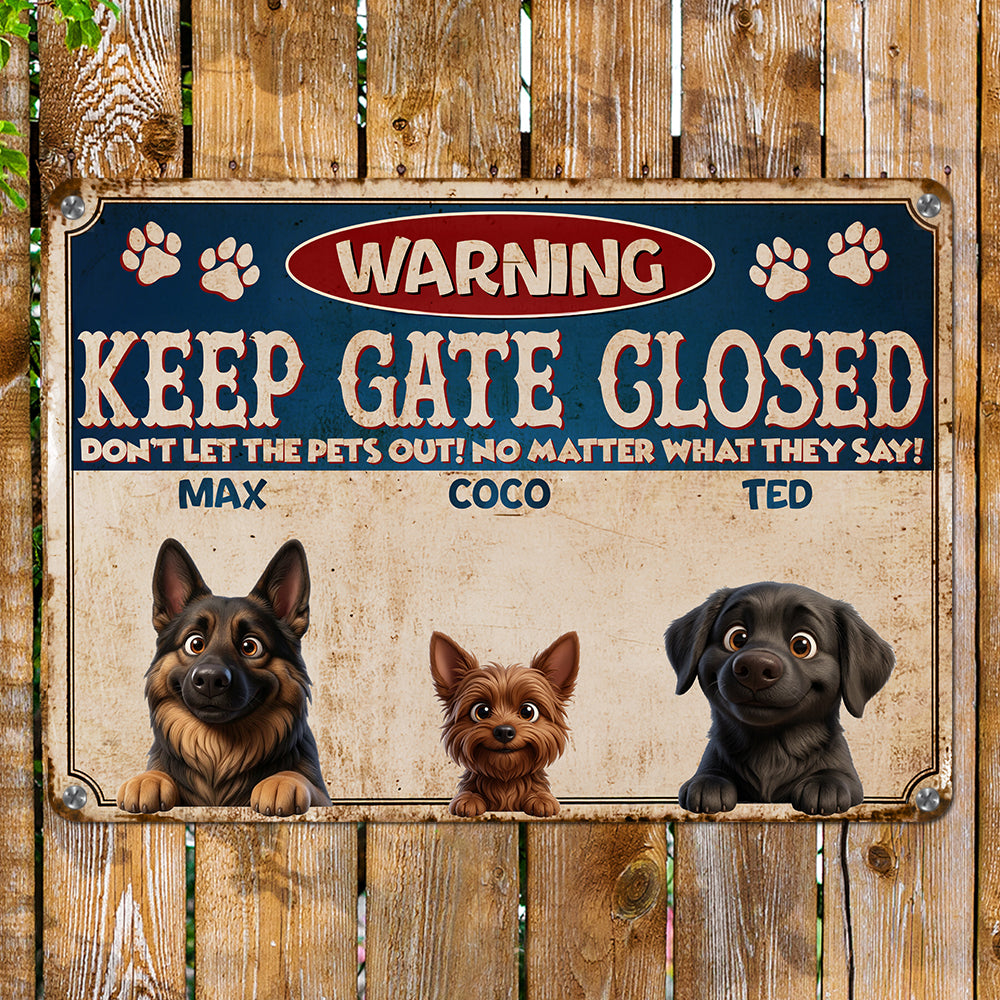 Personalized Pet Escape Artists Metal Sign