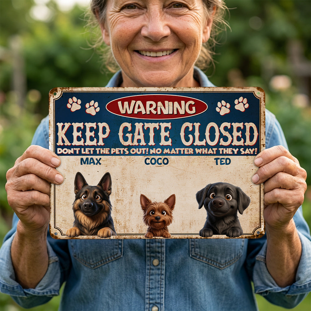 Personalized Pet Escape Artists Metal Sign