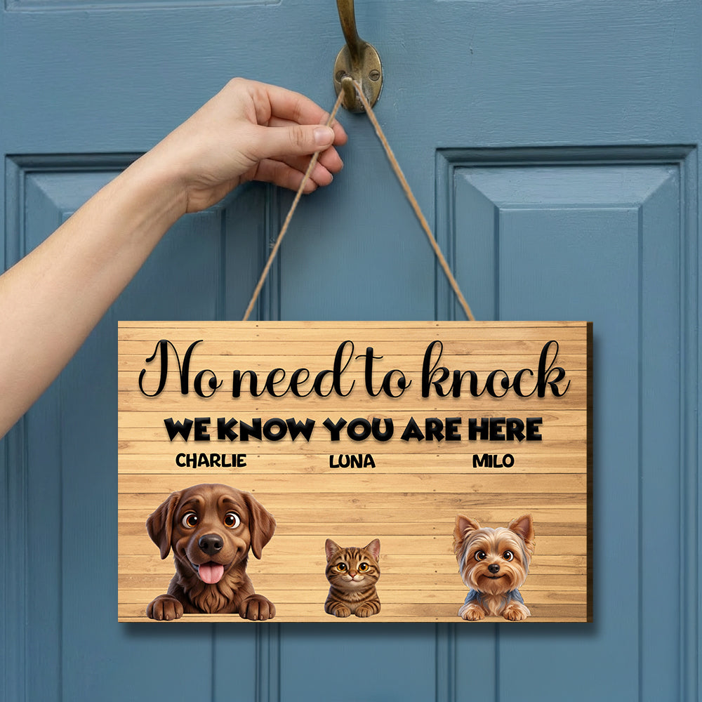 Personalized We Know You're Here Wood Sign