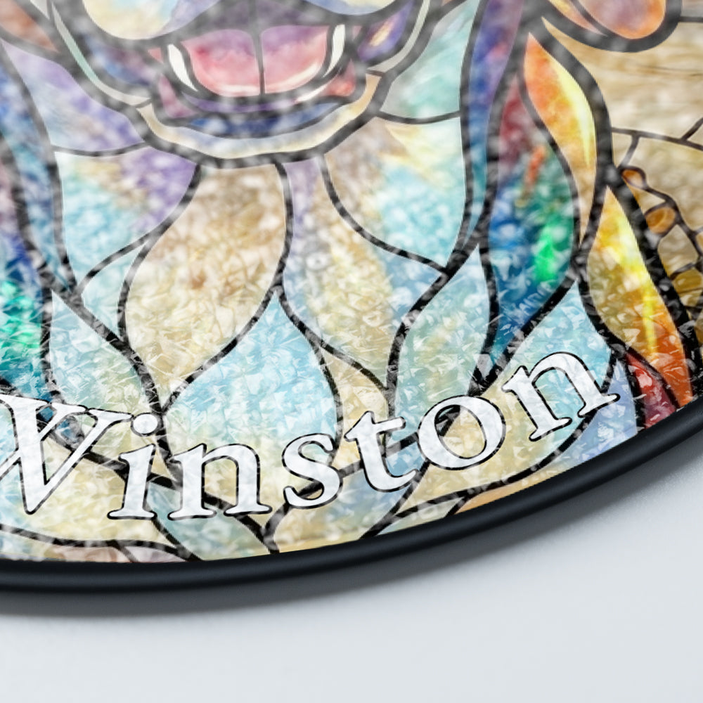 Personalized Dog Portrait Stained Glass Ornament