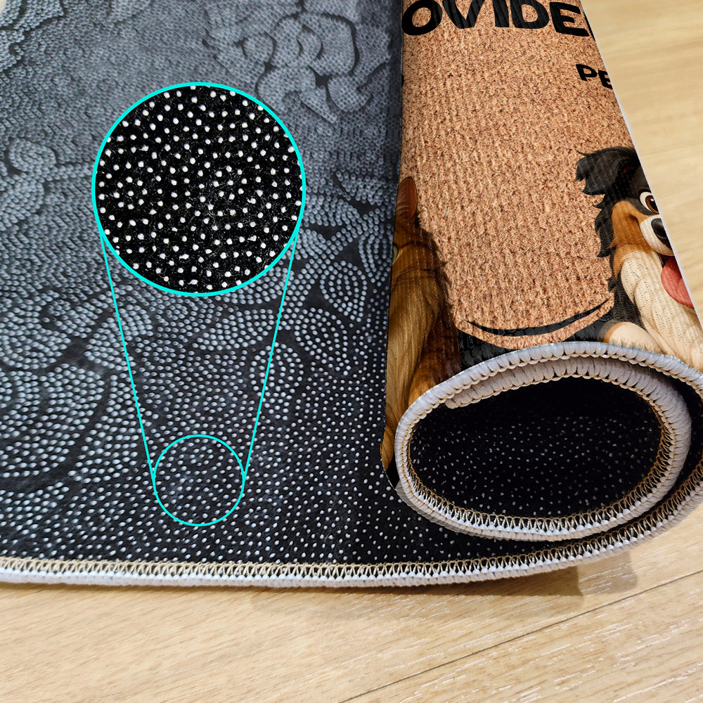 Personalized Pets Doormat - Up to 6 Pets - Decorative Mat - Upload Photo - Warning V2