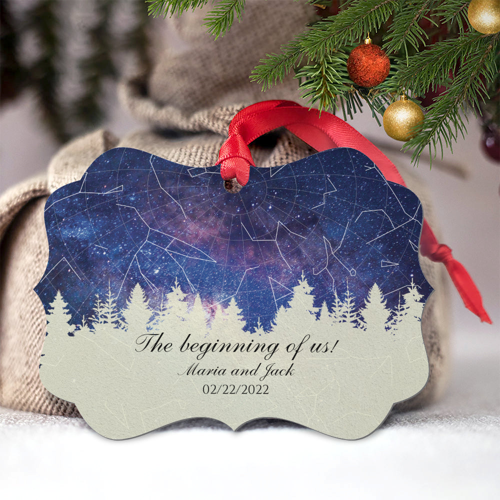 Star Map Ornament - The beginning of us - Christmas Ornament