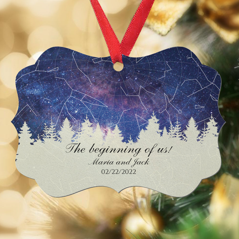 Star Map Ornament - The beginning of us - Christmas Ornament