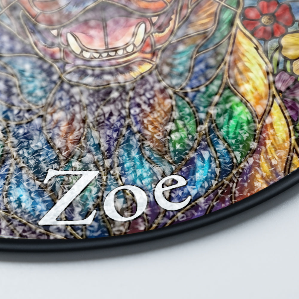 Personalized Dog Portrait Stained Glass Ornament