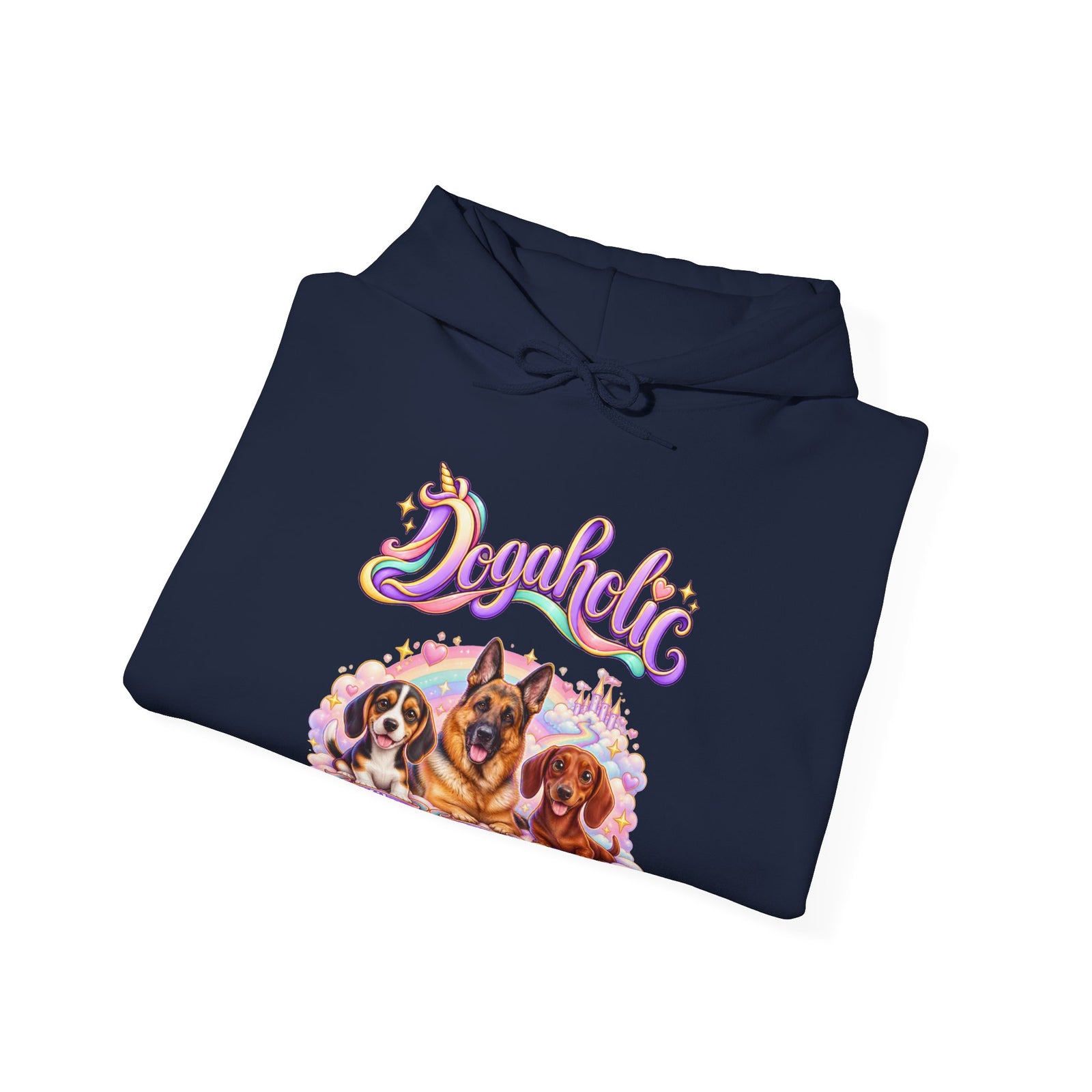 Personalized Dog Hoodie – Dogaholic Pastel Rainbow – Foto 3