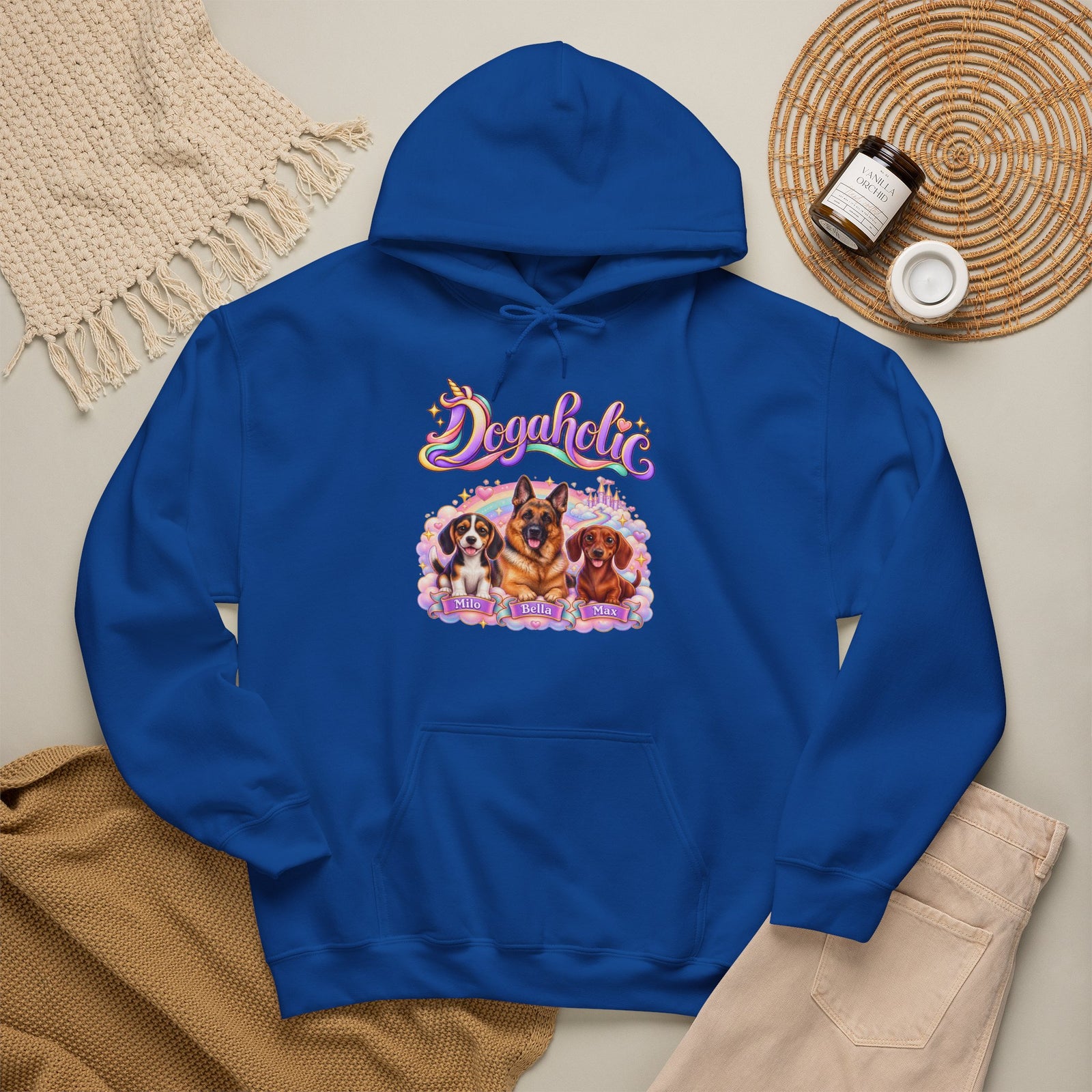 Personalized Dog Hoodie – Dogaholic Pastel Rainbow – Foto 14