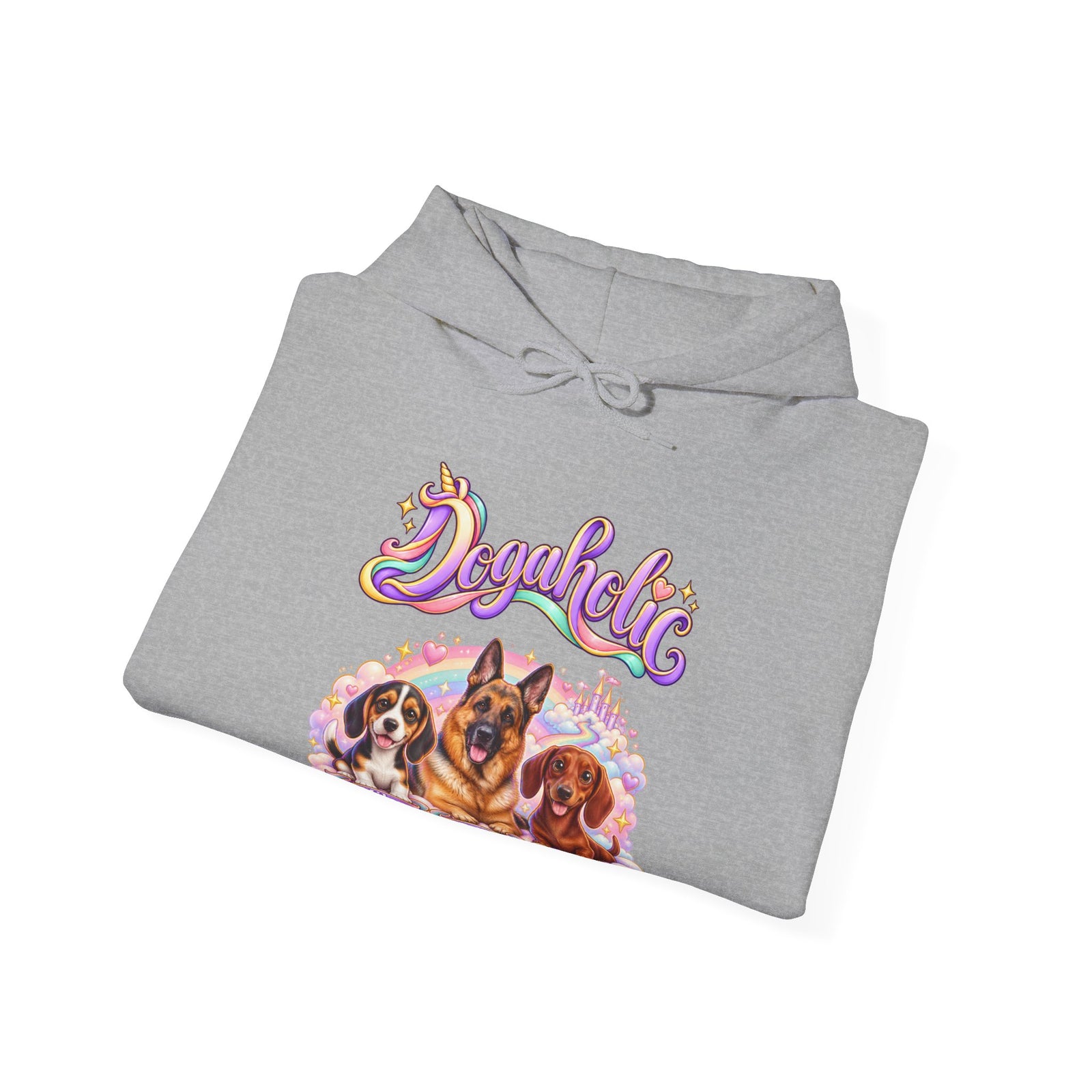 Personalized Dog Hoodie – Dogaholic Pastel Rainbow – Foto 6