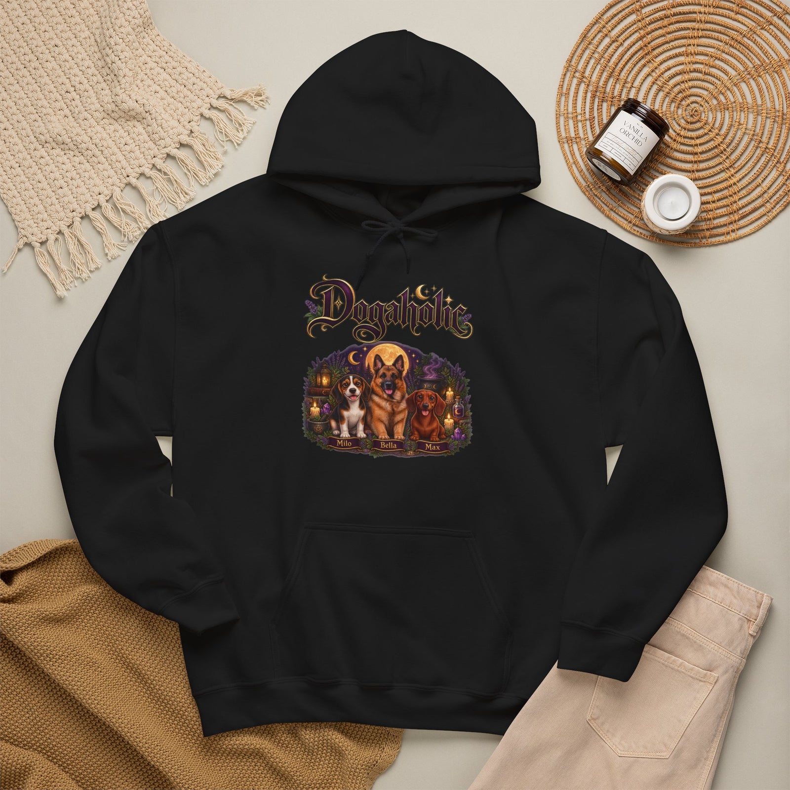 Personalized Dog Hoodie – Dogaholic Mystic Moonlight – photo 11