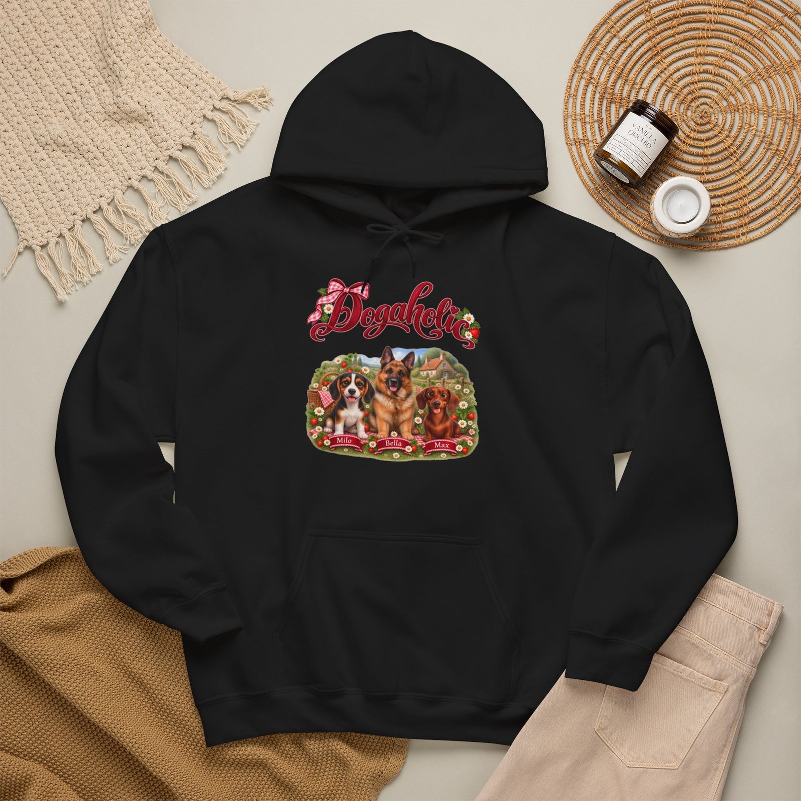 Personalized Dog Hoodie – Dogaholic Strawberry Picnic – Foto 11