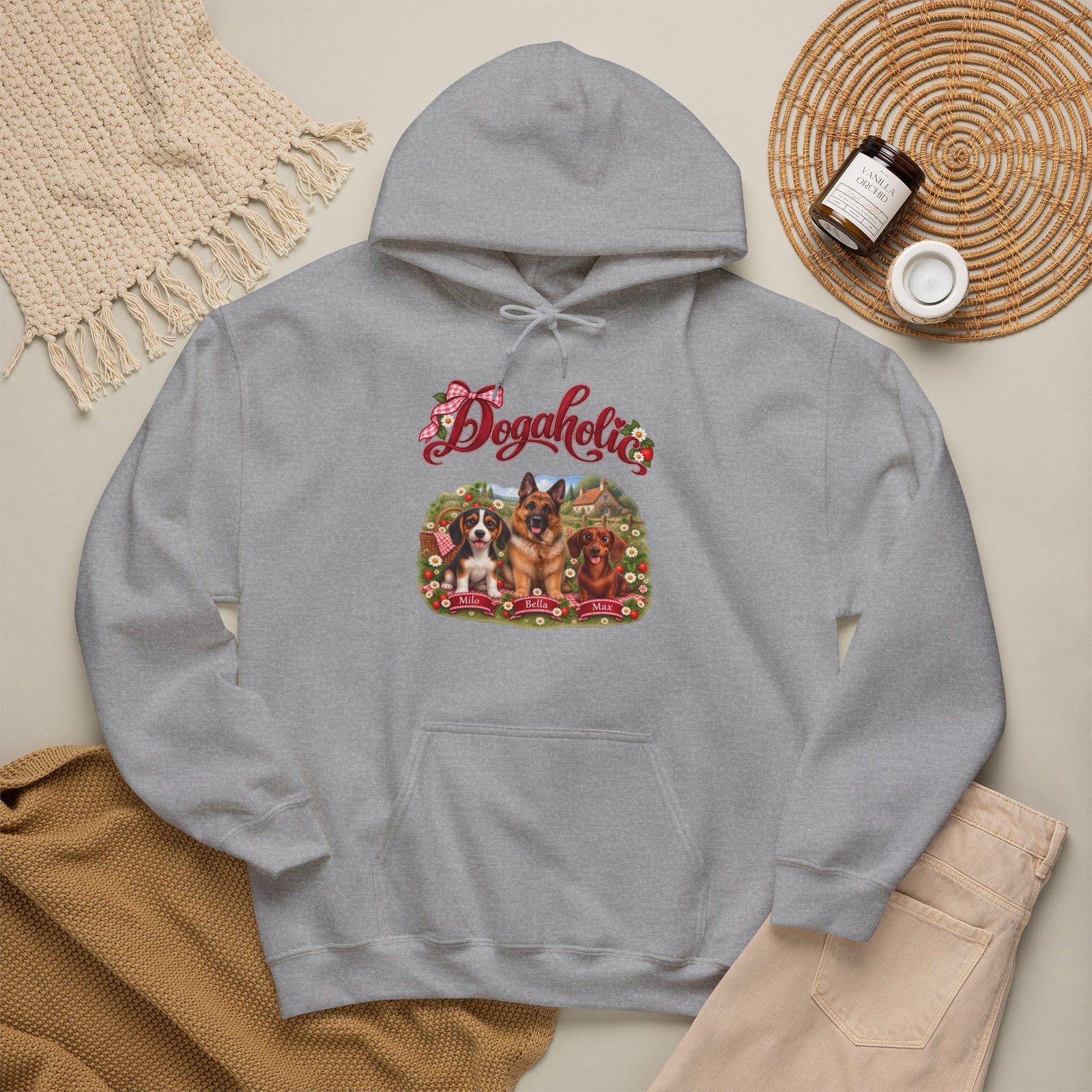 Personalized Dog Hoodie – Dogaholic Strawberry Picnic – Foto 5