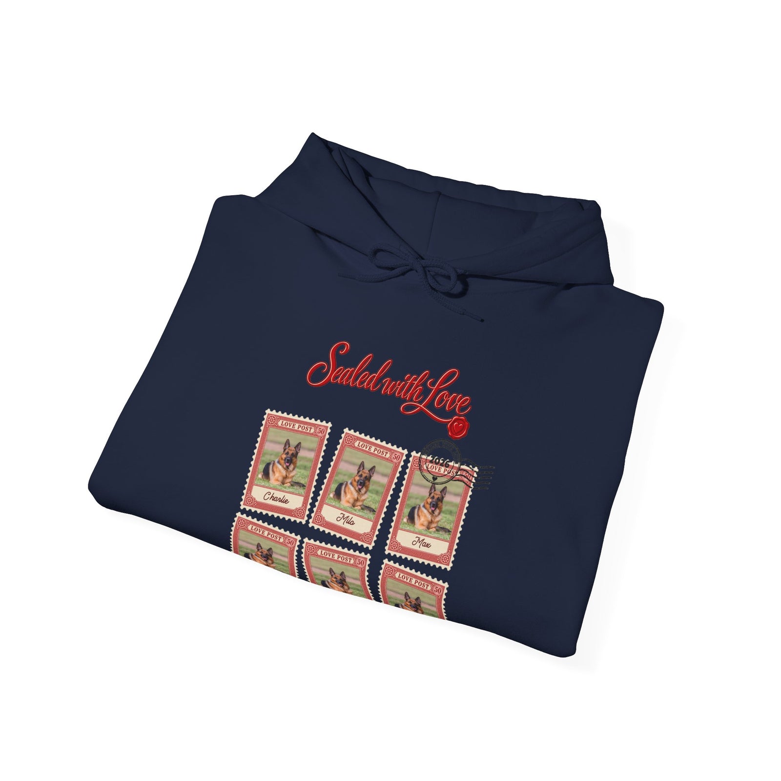 Personalized Dog Hoodie – Love Post Pet Name Stamps – photo 3