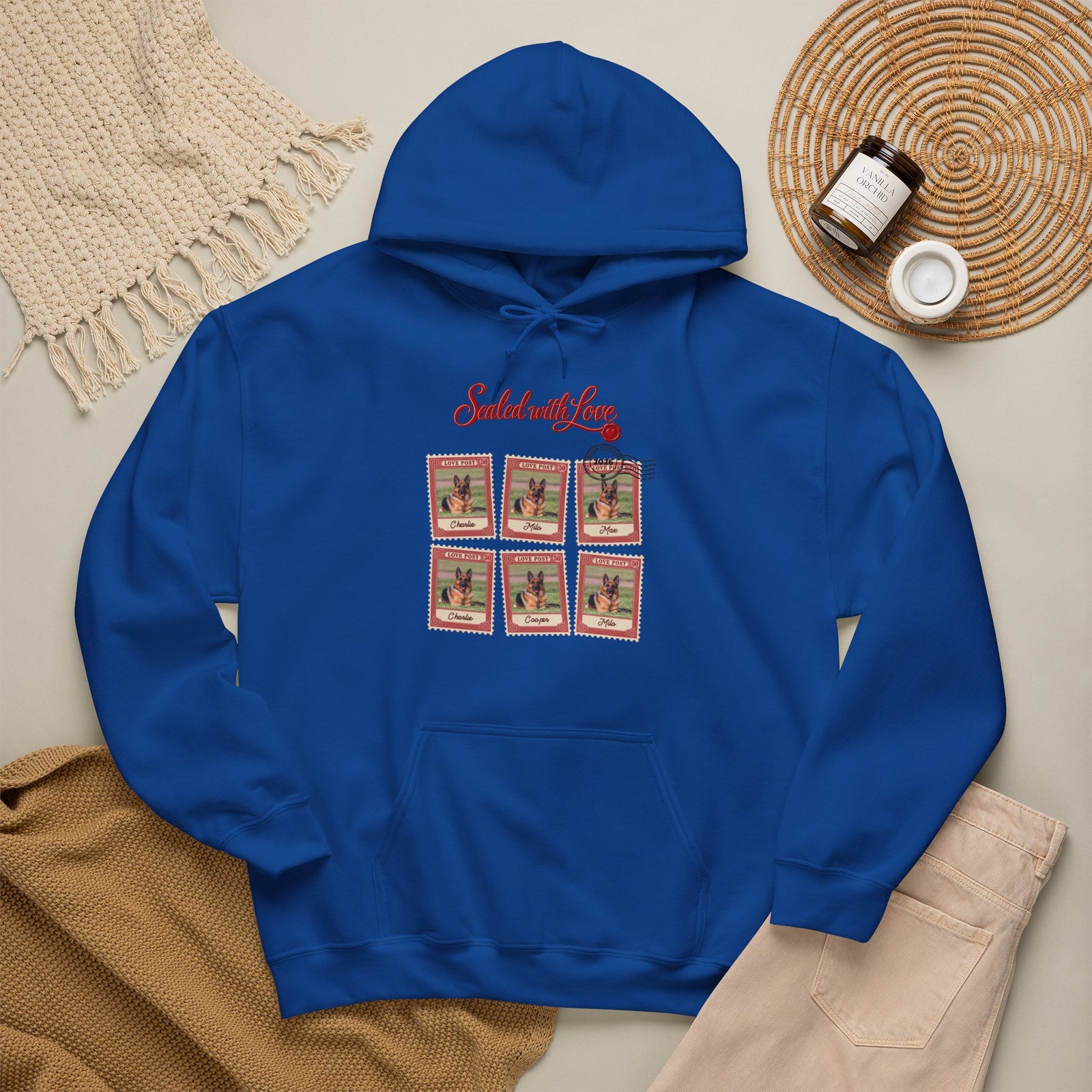 Personalized Dog Hoodie – Love Post Pet Name Stamps – photo 14