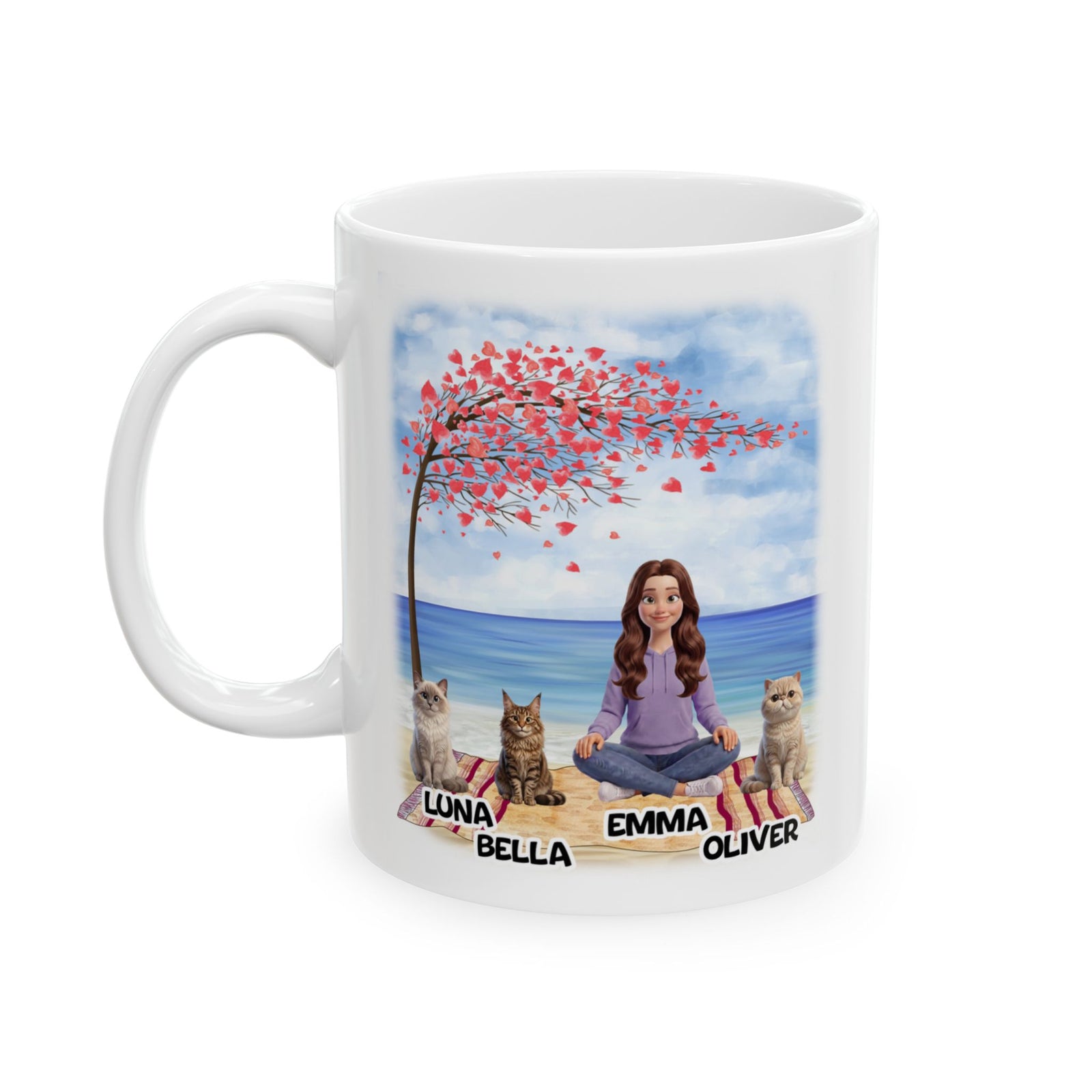 Tasse « Maman Chat » - Tasse personnalisée « Maman Chat » - Jusqu'à 6 chats