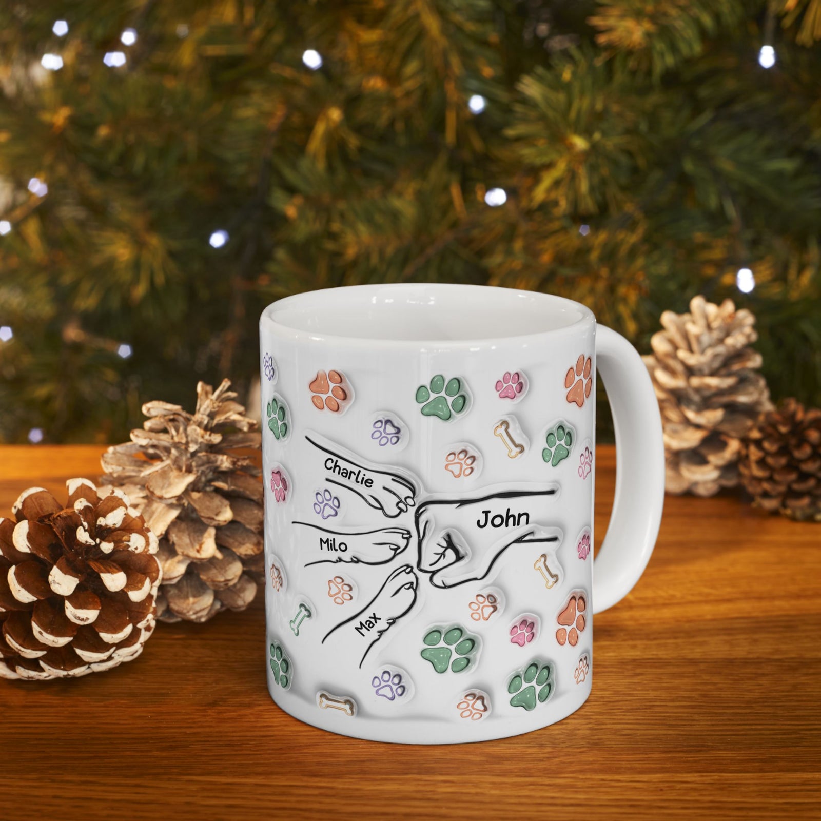 Dog Dad Mug - 3D Inflated Effect - Personalized Dog Dad Mug with Up To 6 Dogs – photo 6