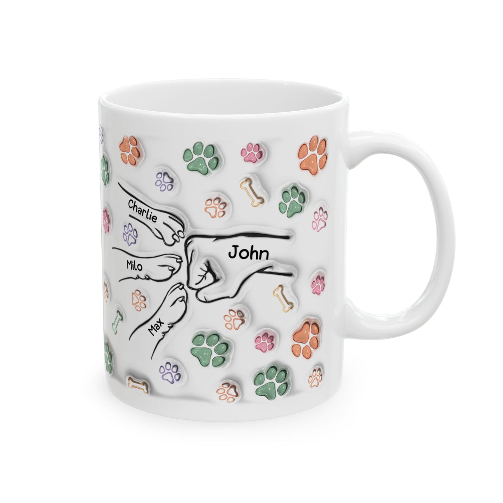 Dog Dad Mug - 3D Inflated Effect - Personalized Dog Dad Mug with Up To 6 Dogs – photo 2
