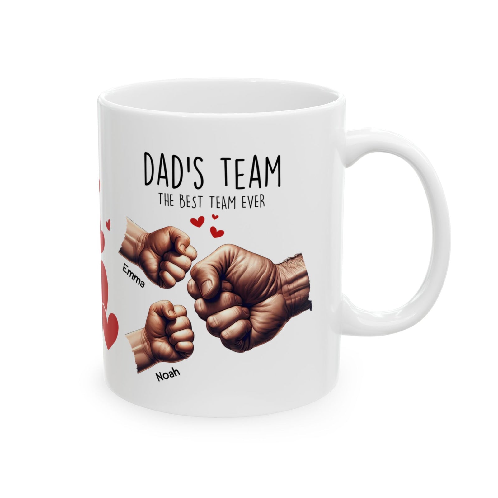 Papa-Tasse – Papas Team-Tasse – Personalisiertes Vatertagsgeschenk – Bis zu 6 Kinder – Foto 2