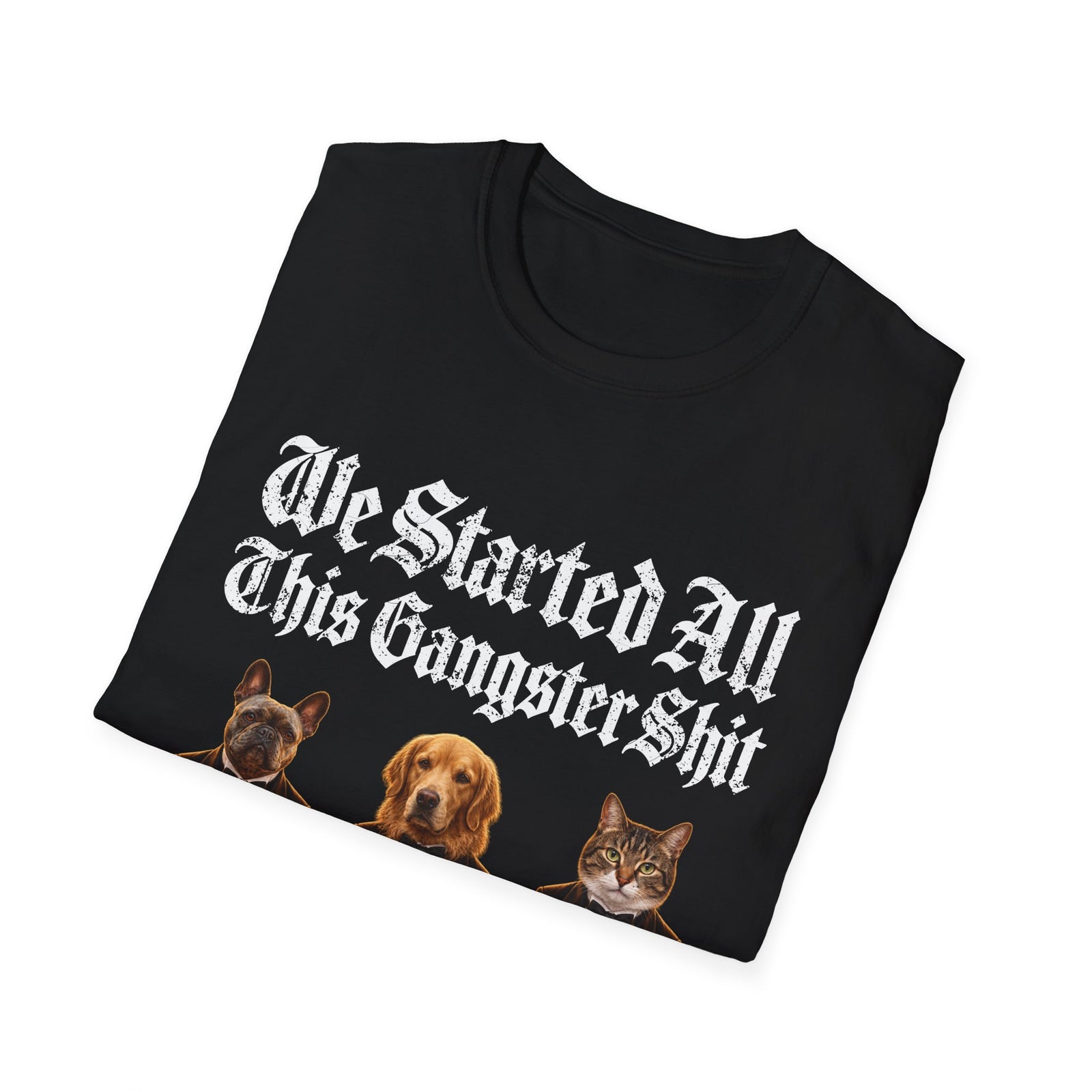 Personalized Gangster Pet Portrait Tee from Photo – Pets with Names – Foto 4