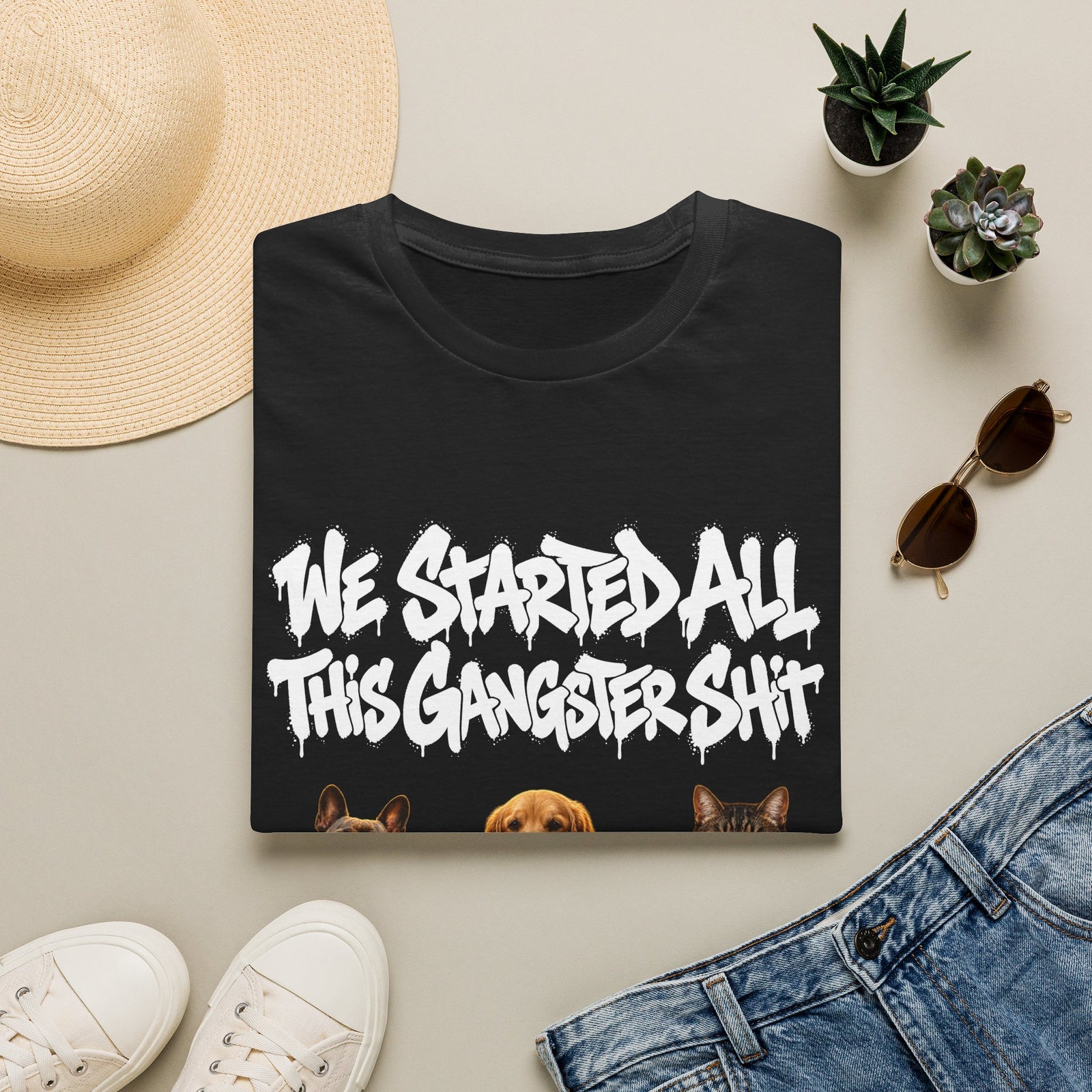 Personalized Gangster Pet Portrait Tee from Photo – Graffiti, Pets with Names – Foto 3