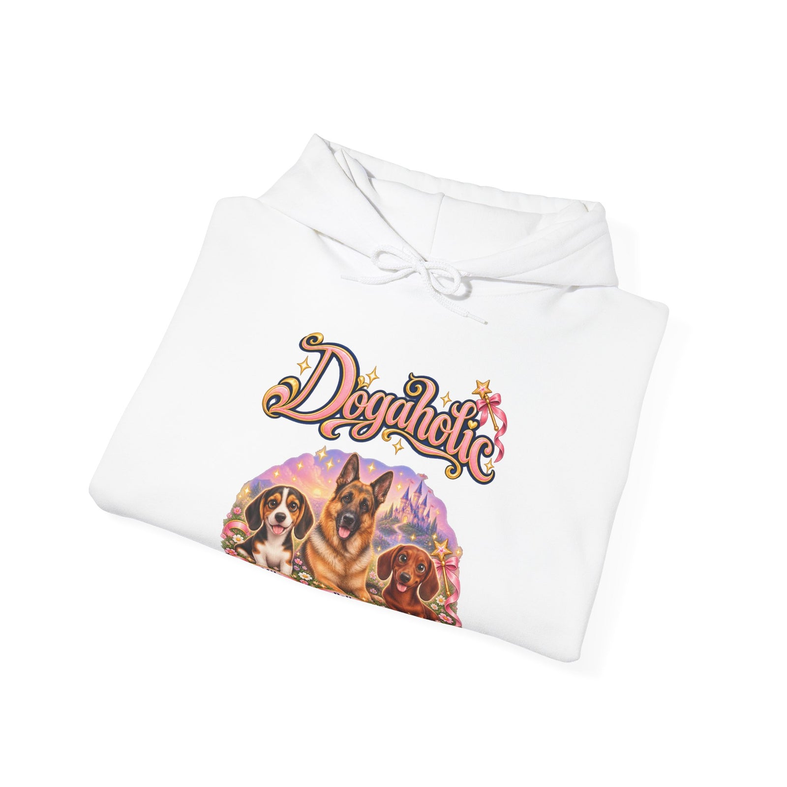 Personalized Graphic Tee – Dogaholic Fairy Tale – Hoodie White