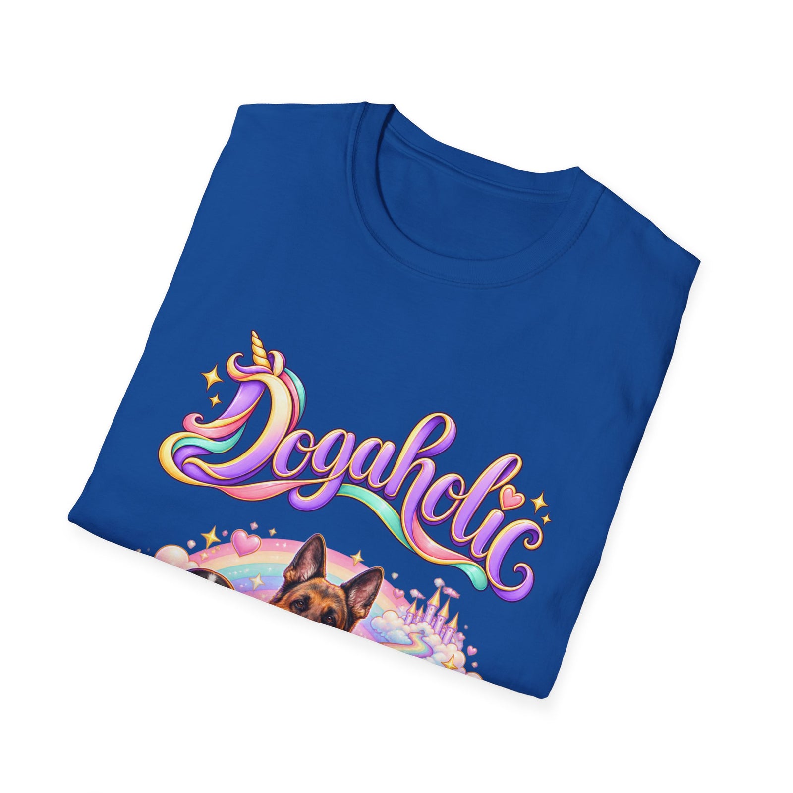 Personalized Graphic Tee – Dogaholic Unicorn Rainbow – photo 9