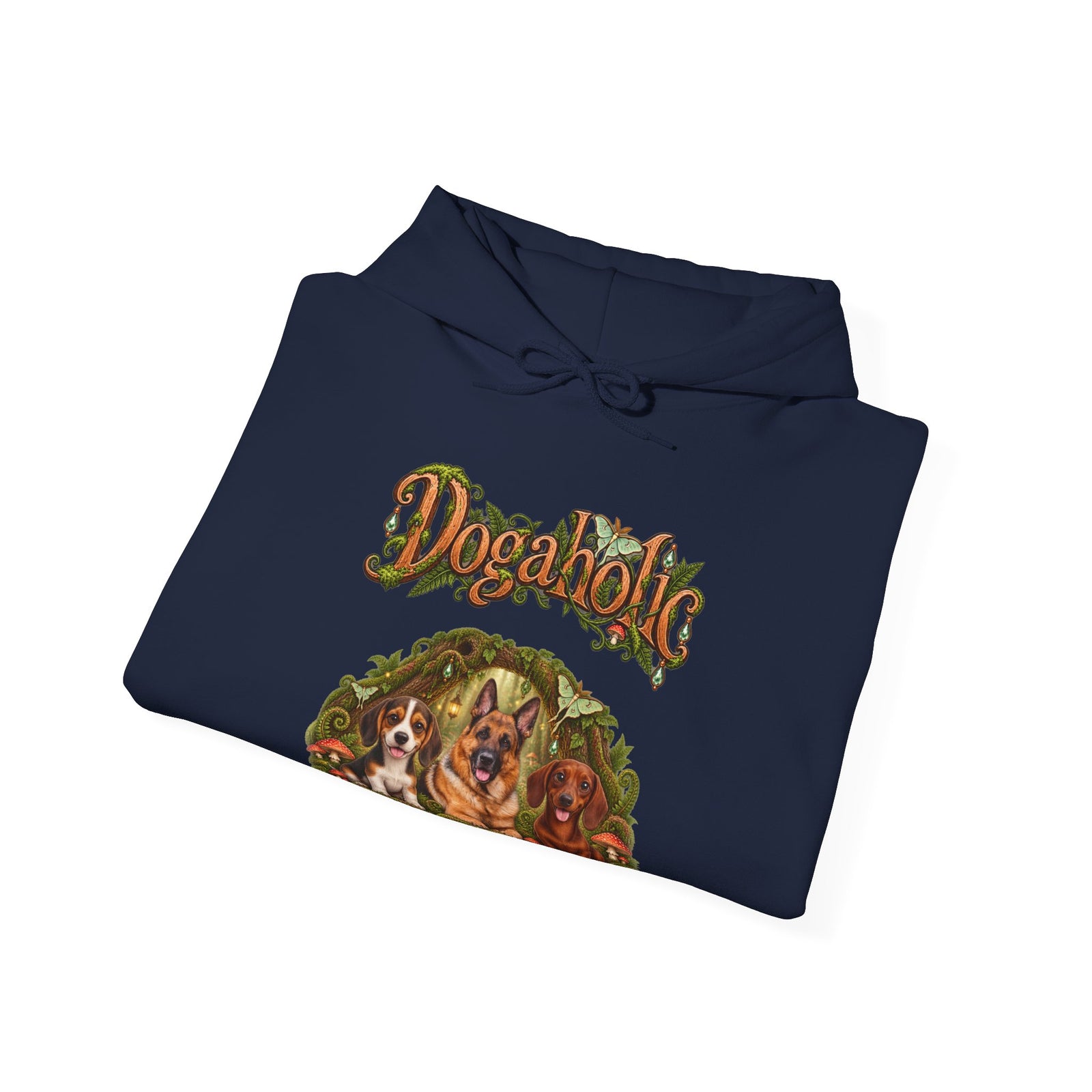 Personalized Graphic Tee – Dogaholic Enchanted Forest – Hoodie Navy