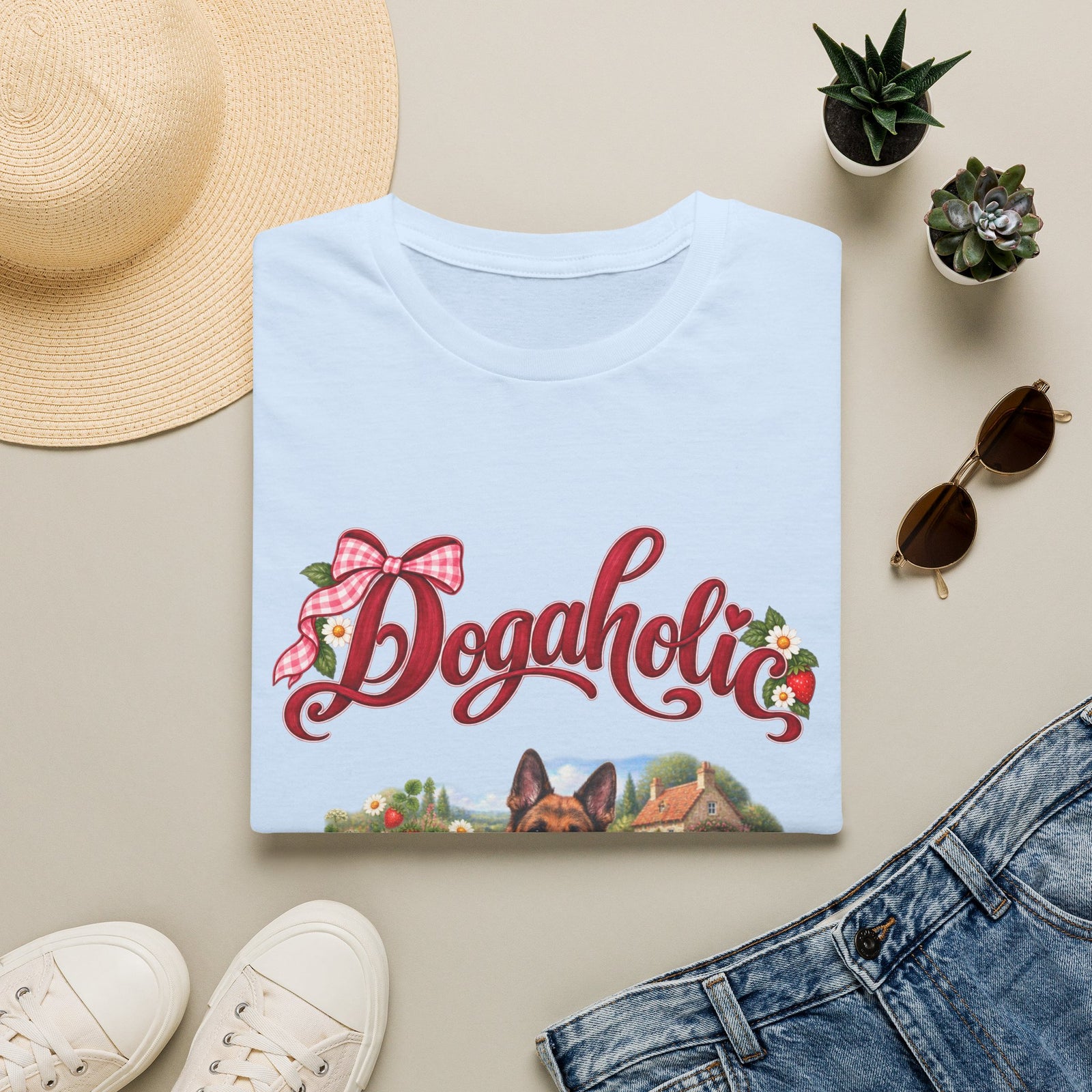 Personalized Graphic Tee – Dogaholic Strawberry Picnic – Foto 2
