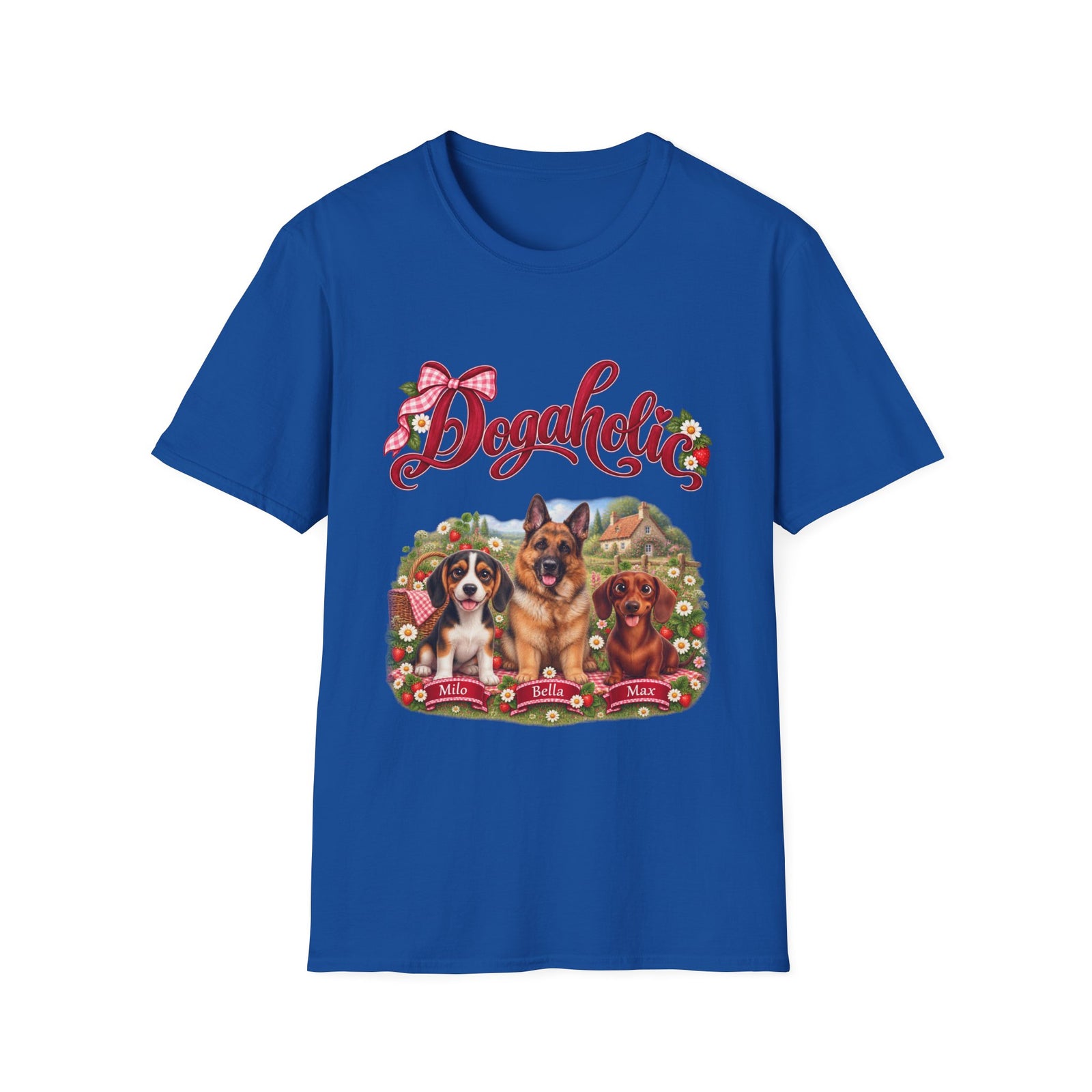 Personalized Graphic Tee – Dogaholic Strawberry Picnic – Foto 7
