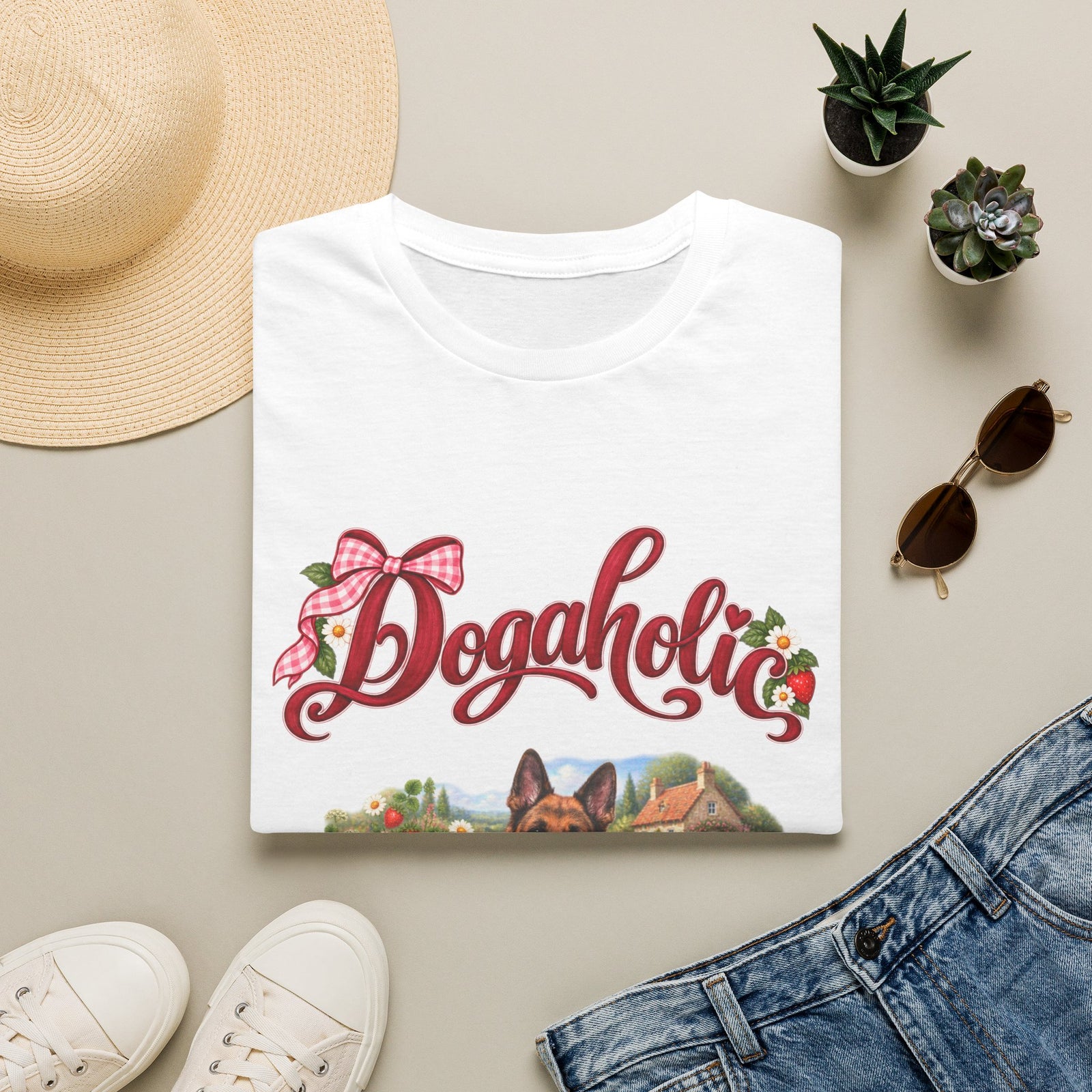 Personalized Graphic Tee – Dogaholic Strawberry Picnic – Foto 14