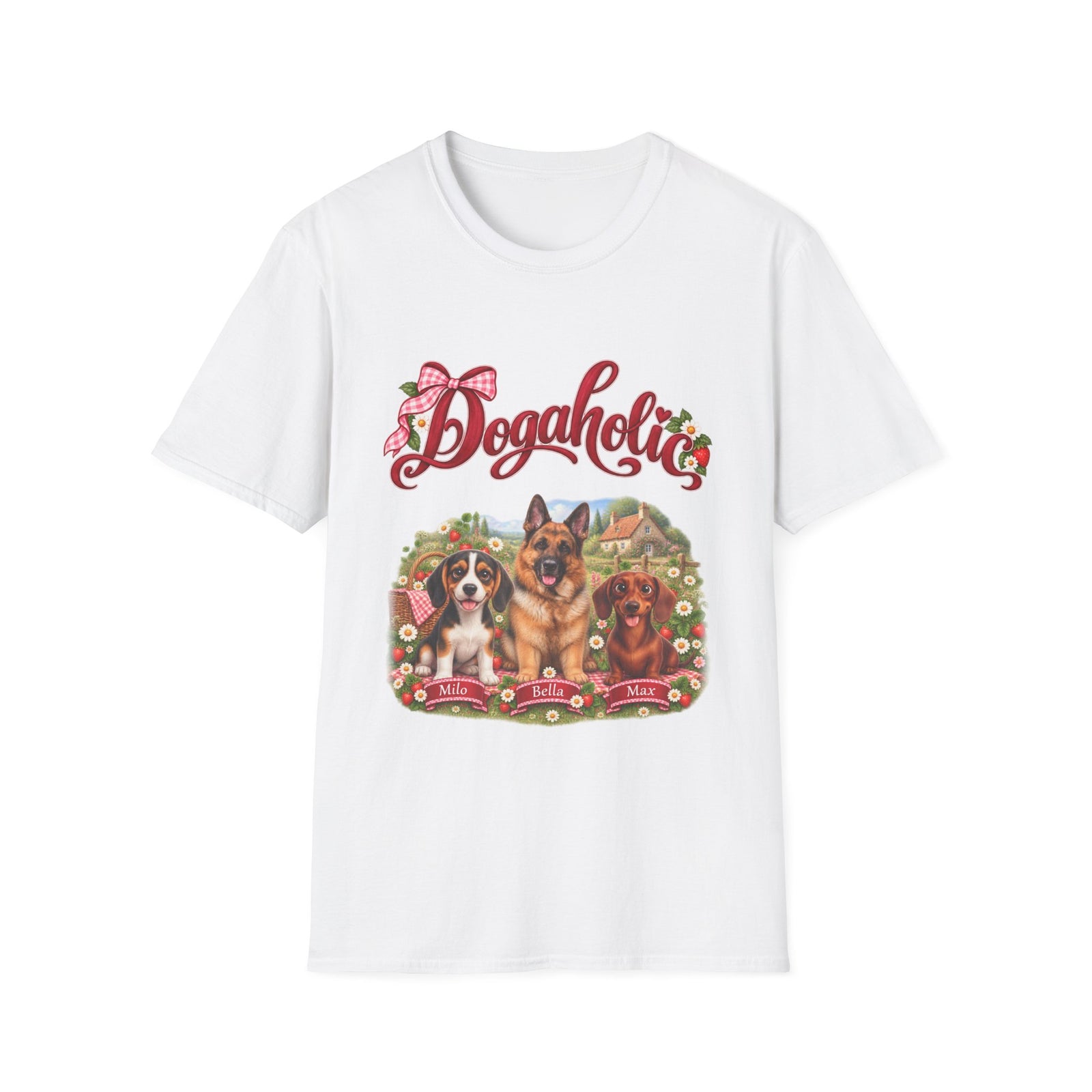 Personalized Graphic Tee – Dogaholic Strawberry Picnic – Foto 13