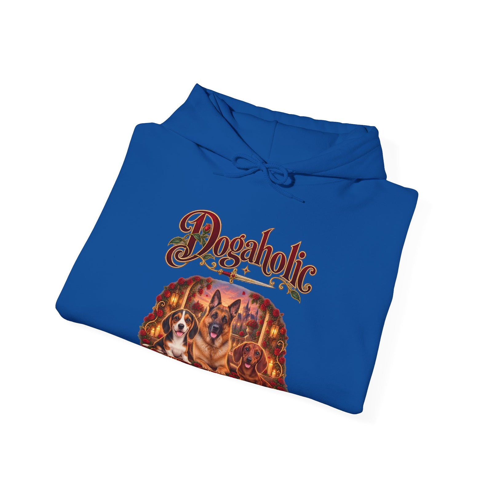 Personalized Graphic Tee – Dogaholic Rose Fantasy – Hoodie Royal