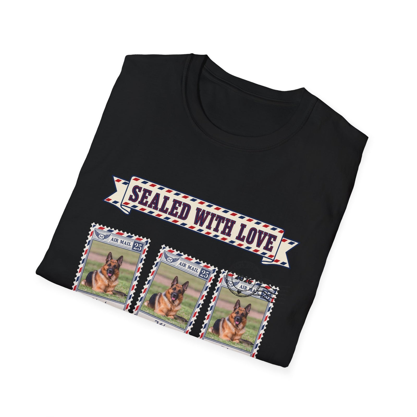 Personalized Graphic Tee – Dog Air Mail Stamps – Foto 18