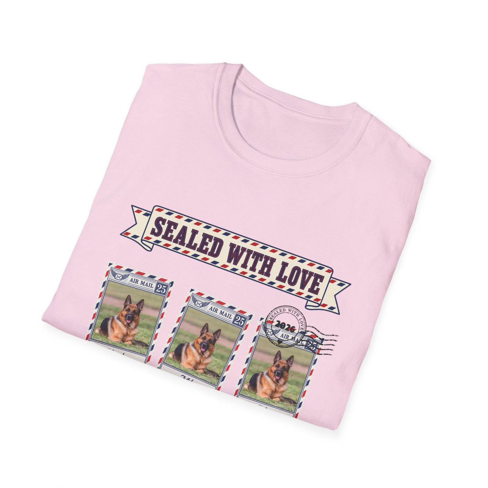 Personalized Graphic Tee – Dog Air Mail Stamps – Foto 21