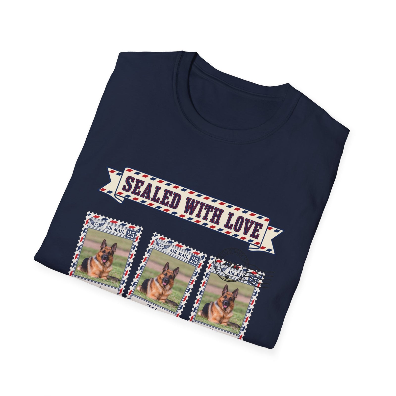 Personalized Graphic Tee – Dog Air Mail Stamps – Foto 6