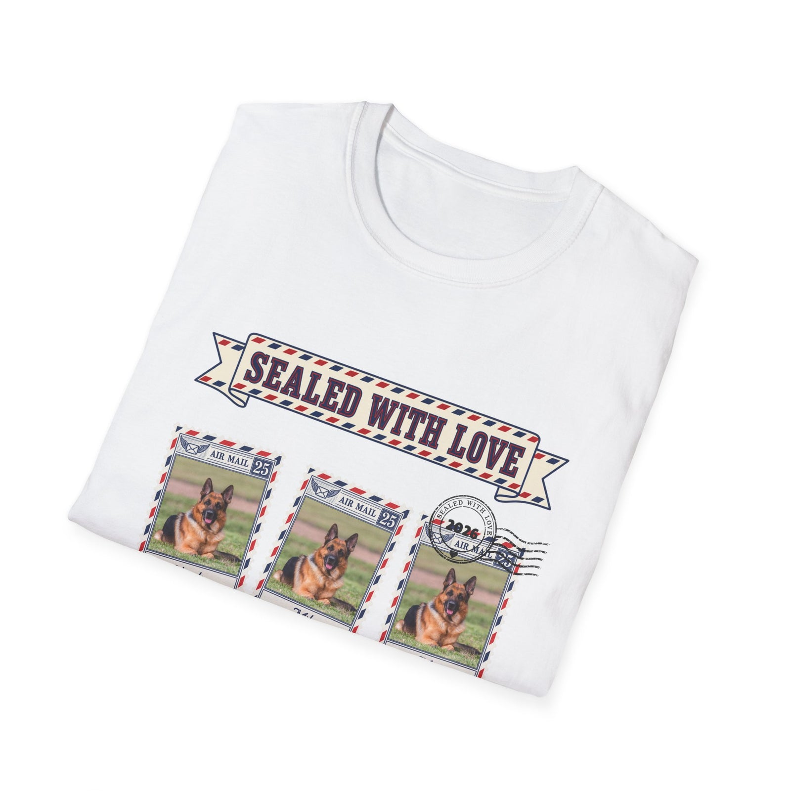 Personalized Graphic Tee – Dog Air Mail Stamps – Foto 15