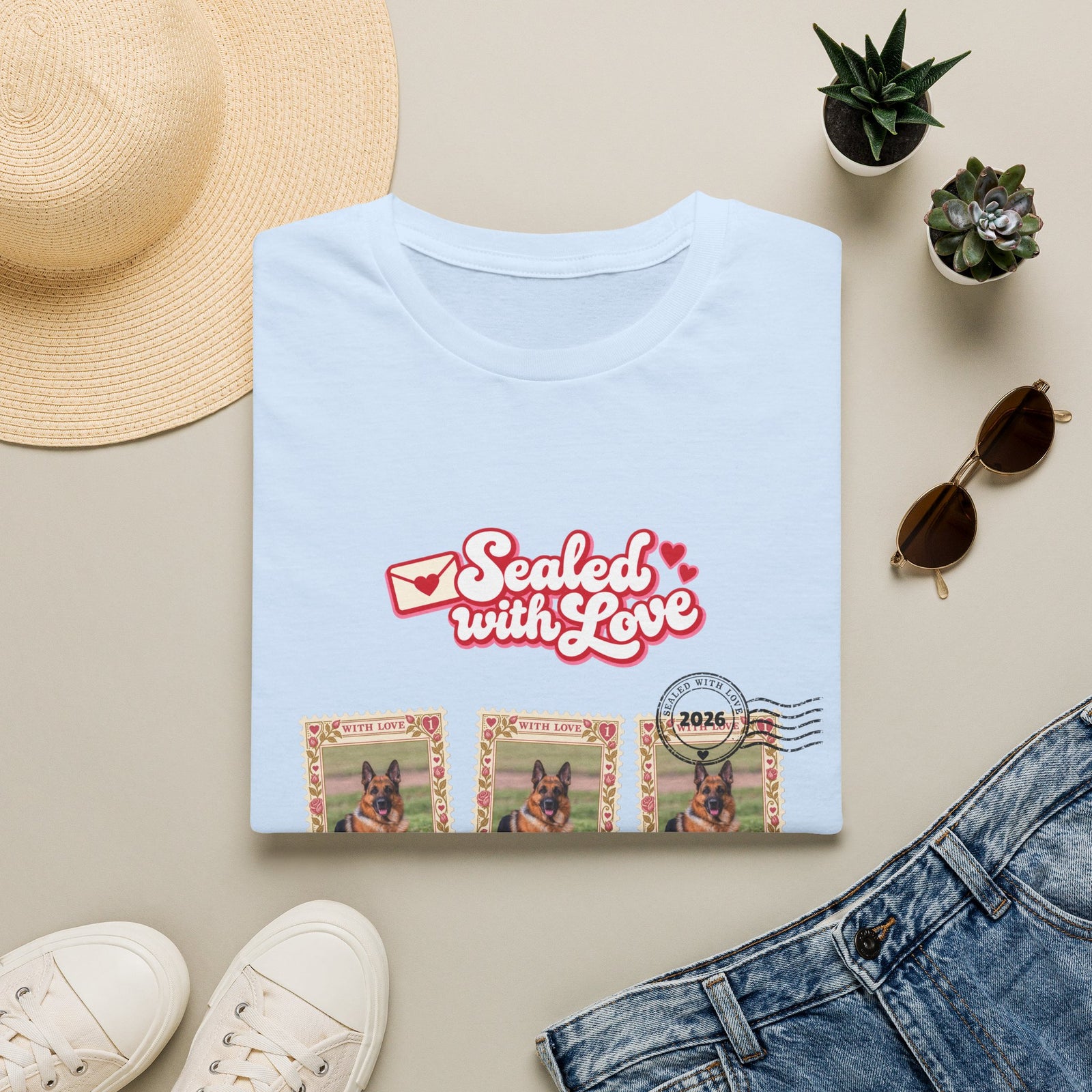 Personalized Graphic Tee – Sealed with Love Stamps – Foto 2