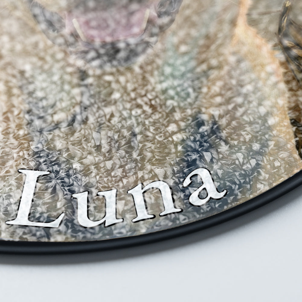 Personalized Yellow Lab Portrait Stained Glass Ornament