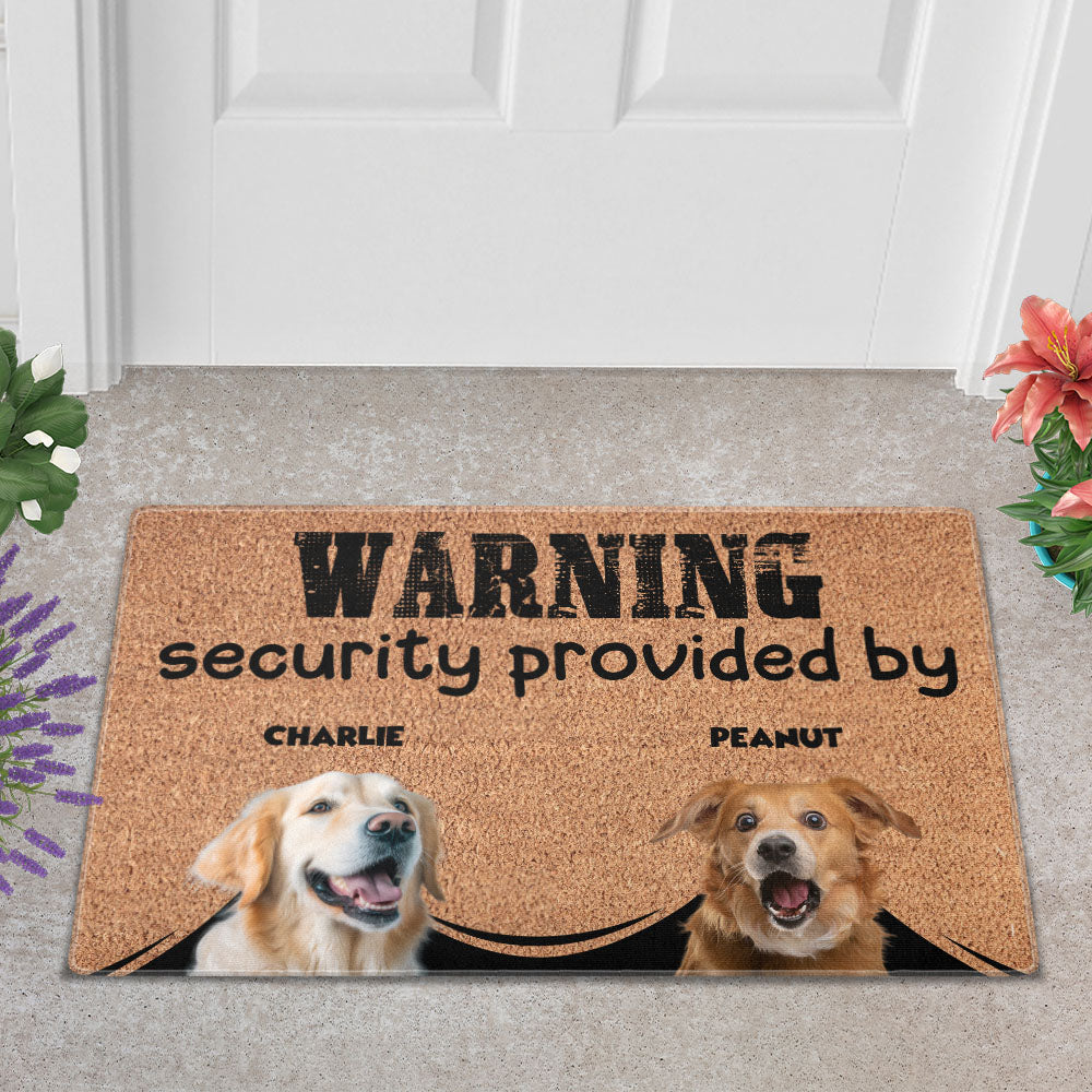 Personalized Pets Doormat - Up to 6 Pets 
- Decorative Mat - Upload Photo - Warning