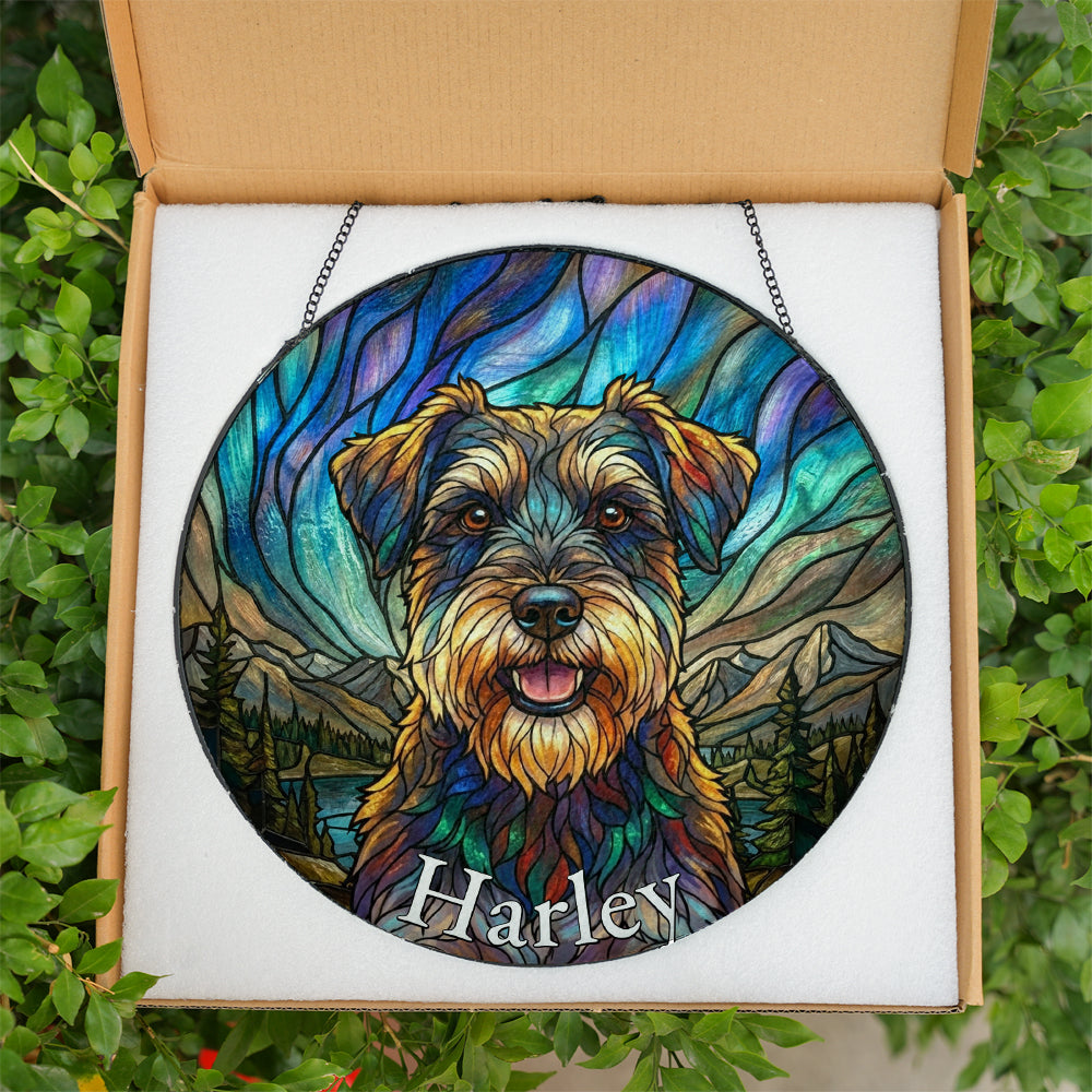 Personalized Pet Portrait Stained Glass Ornament