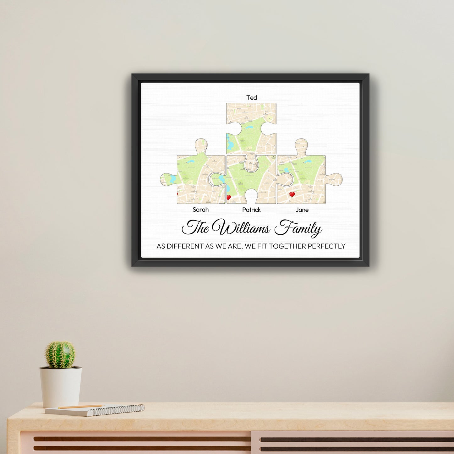 Family Puzzle Canvas - Location Canvas - LoveOnPrints Location Canvas - Personalized Puzzle/Location Canvas