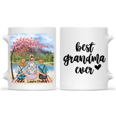 Grandma With Children Mug - Personalized Mug Up to 6 Children - Grandchildren Mug - Personalized Grandchildren Mug