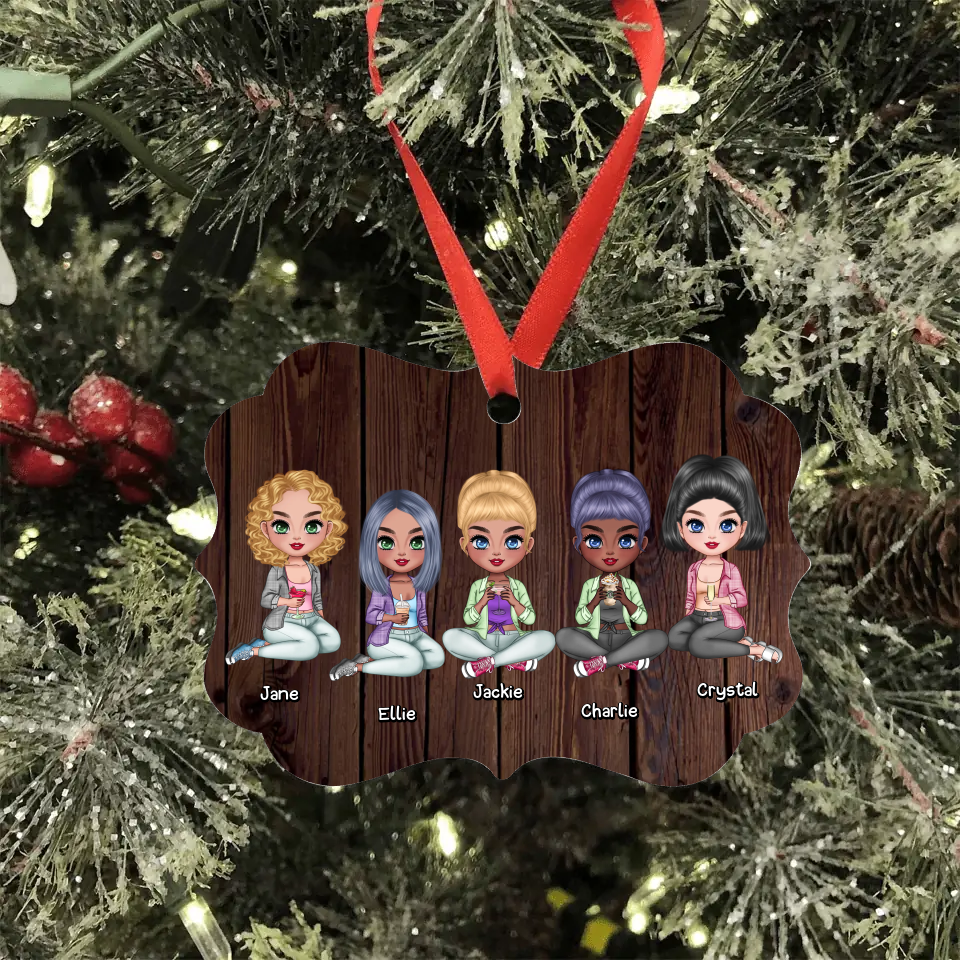 Sisters Ornament - Personalized Christmas Ornament - Up To 9 Females