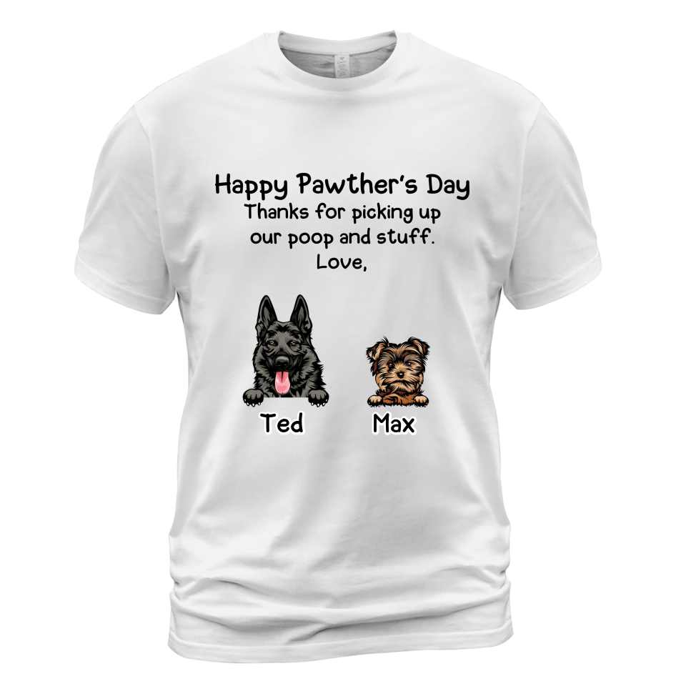 Father's Day T-Shirt - Up to 8 Dogs - Personalized T-Shirt